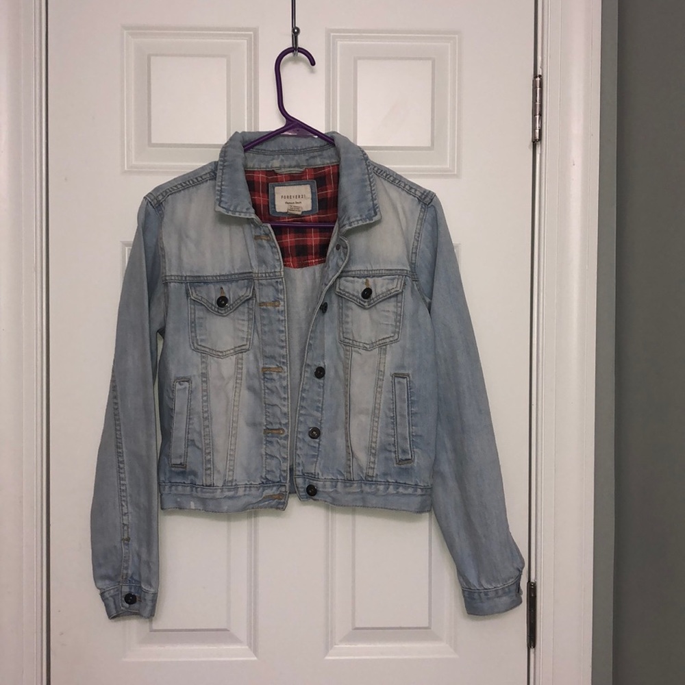 forever 21 denim studded jacket/ size small